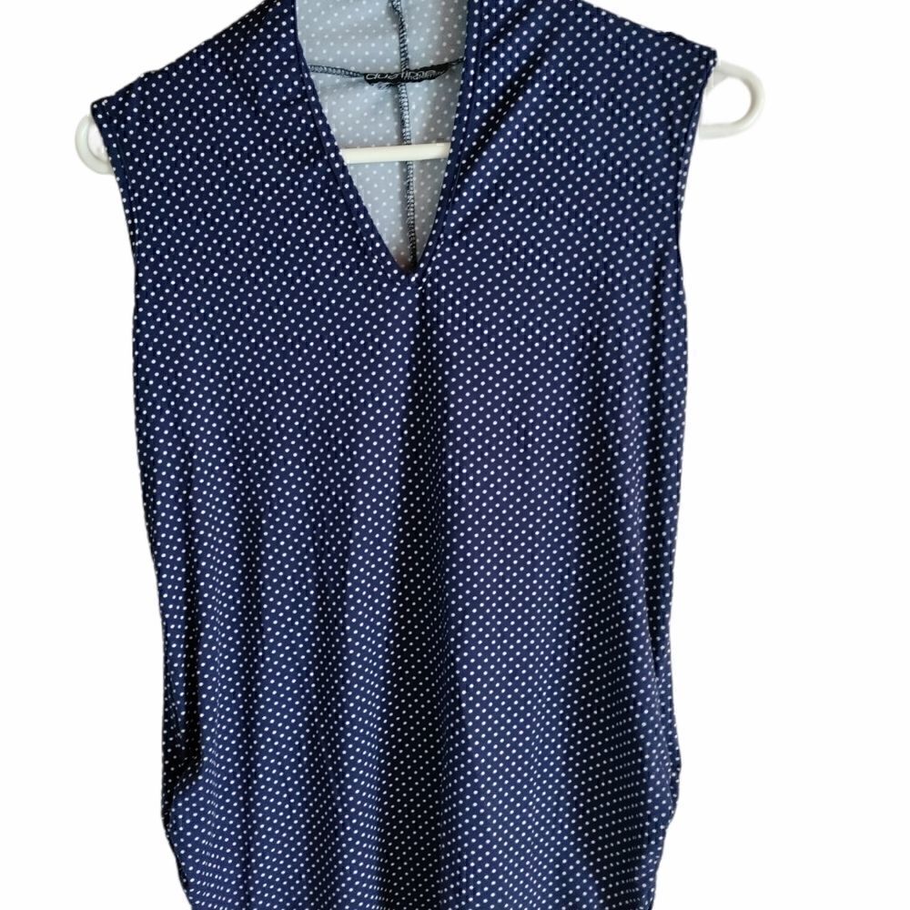 𝅺DUETIME maternity Navy polkadot blouse M